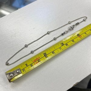 Silver anklet with silver beads